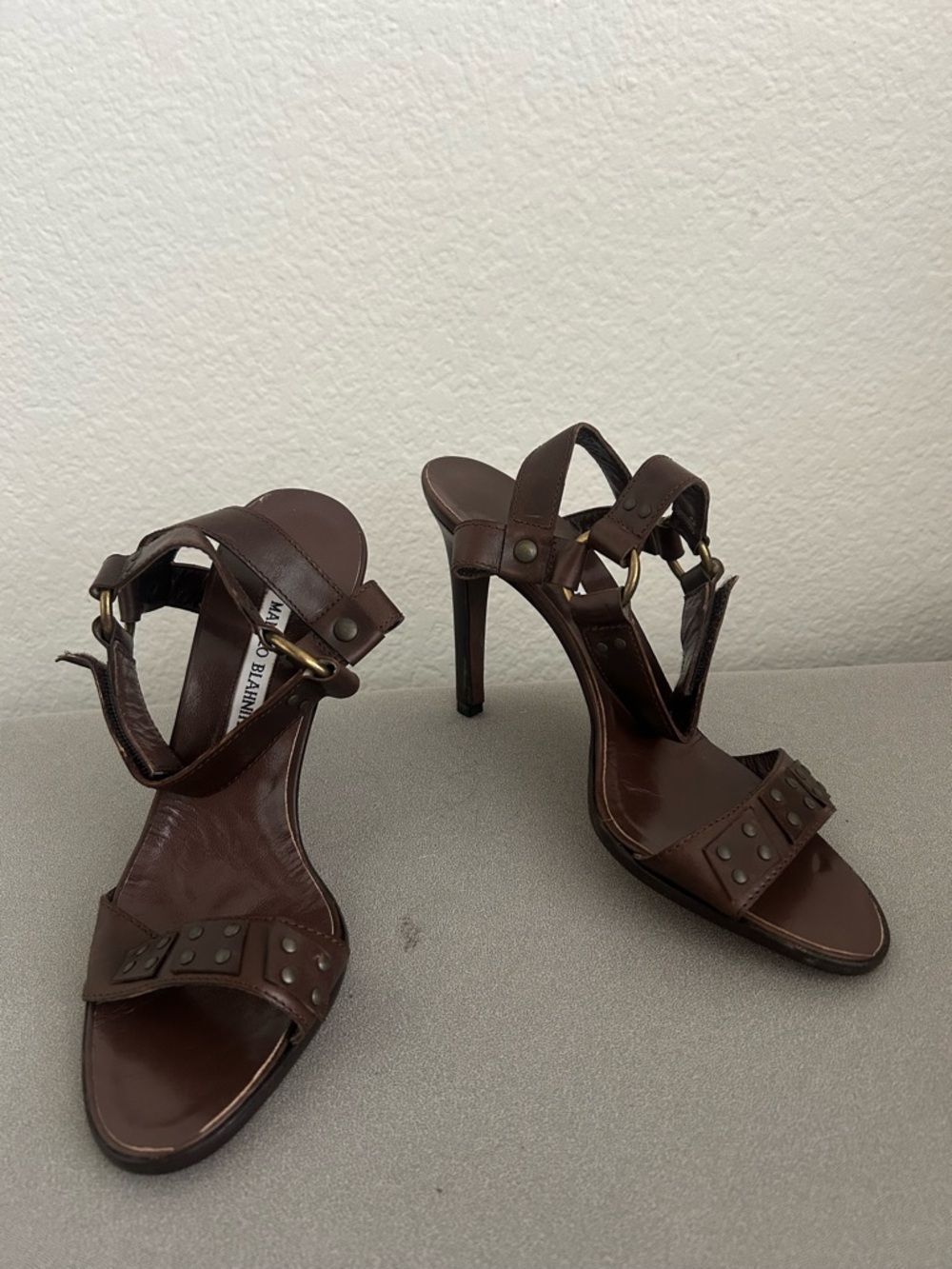 Manolo blahnik studded sandal heels